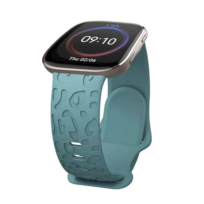 20mm Engraved Leopard Silicone Strap for Amazfit GTS 3/4 Mini BIP Smartwatch