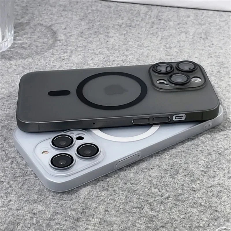 Ultra Thin Matte MagSafe Case for iPhone 17 16 15 14 13 12 Pro Max Lens
