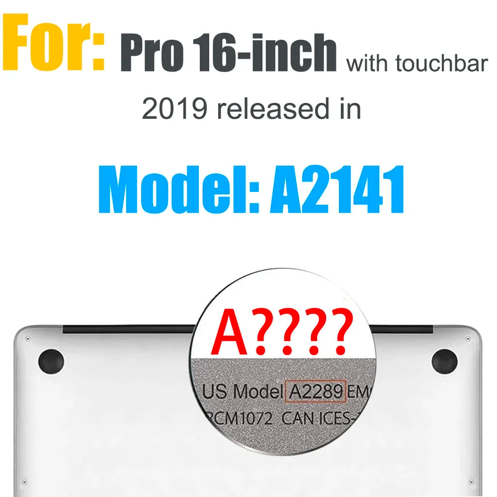 Crystal Clear Hard Case for MacBook Air/Pro 13–16" (All Models Listed)