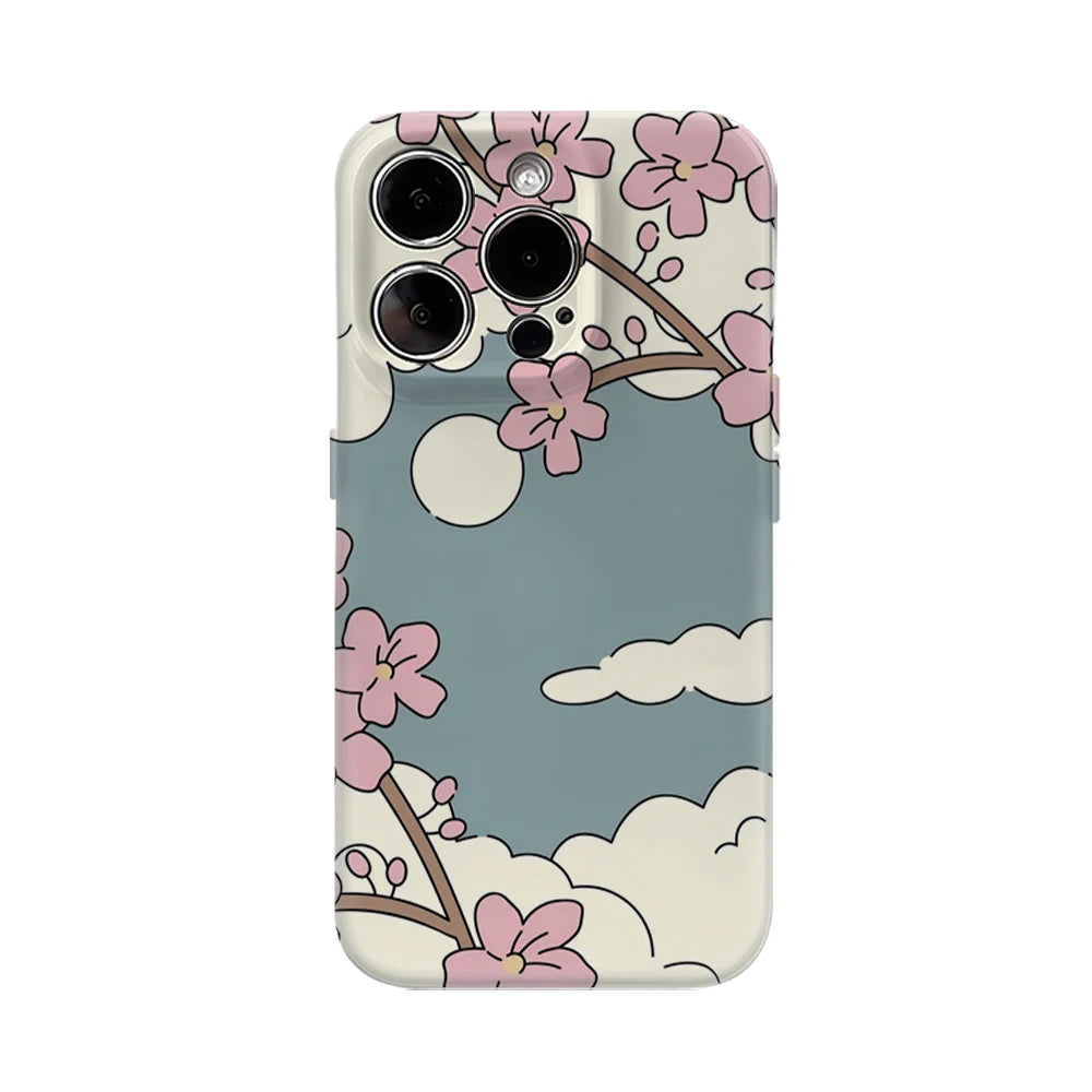 Cherry Blossom Sky Case for iPhone 17 16 15 14 13 12 Pro Max Plus