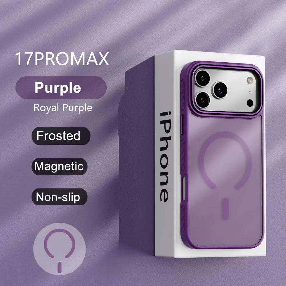 Matte Transparent MagSafe Case for iPhone 17 16 15 14 13 Pro Max Plus Air