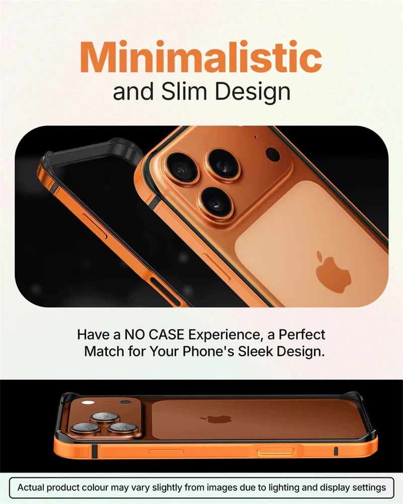 Alloy Metal Bumper Case for iPhone 17–12 Series – Hard Frame & Soft Inner Cover
