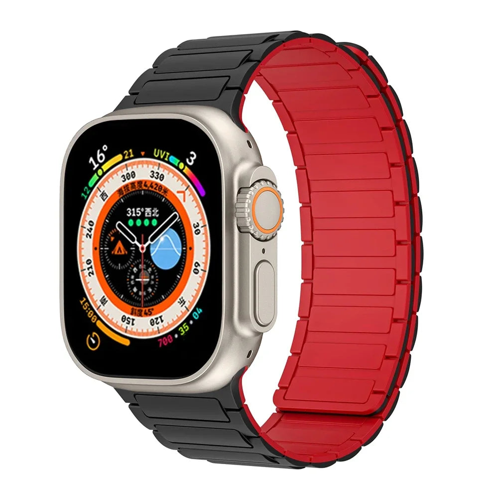 Magnetic Silicone Strap for Apple Watch Ultra 2 & Series 9–4 | 49–38mm Band