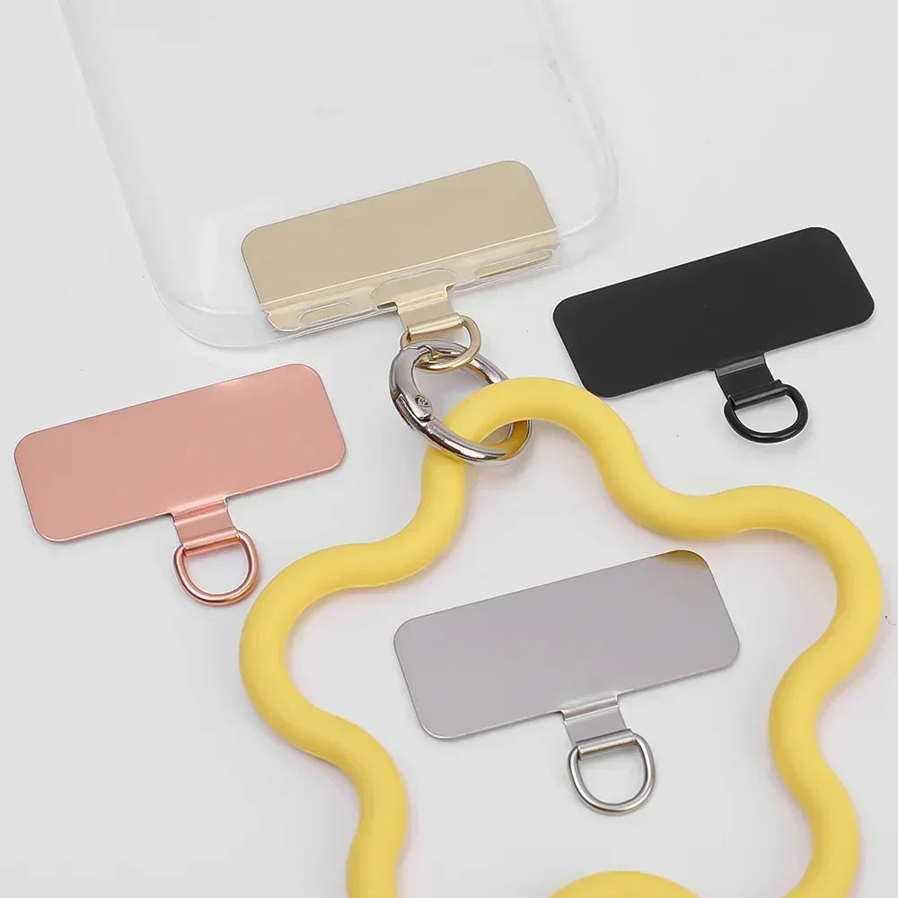 3PCS Stainless Steel Phone Lanyard Patch Tabs Ultra-thin Tether Connector Set