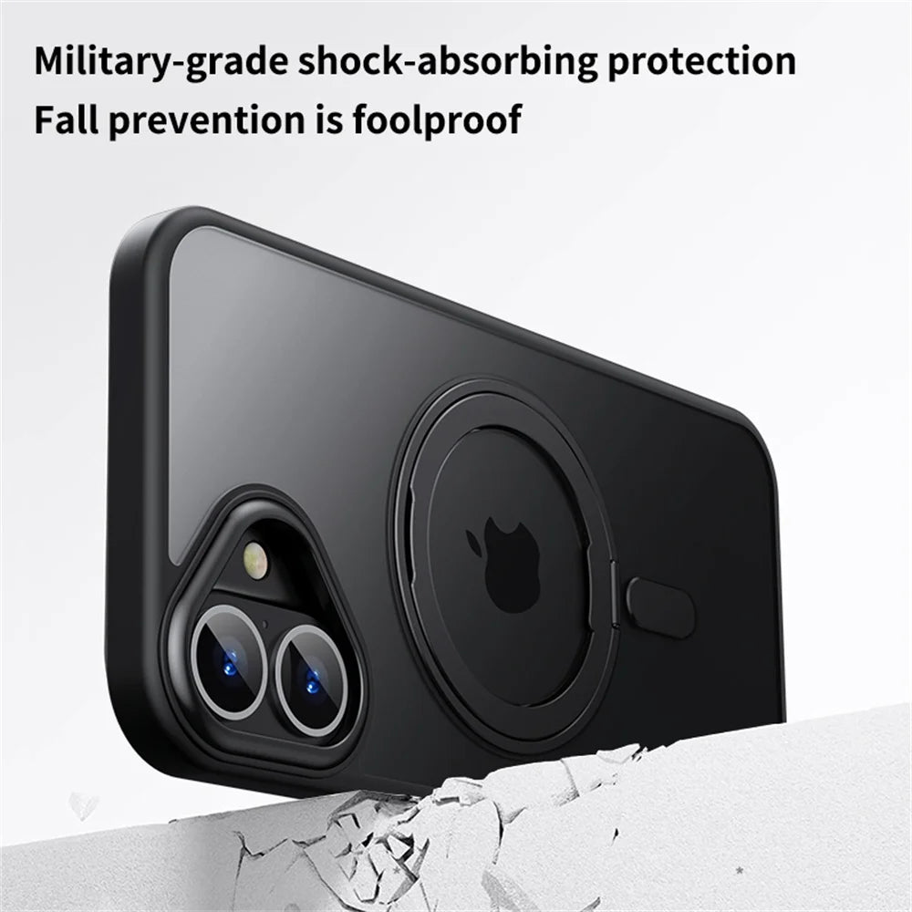 Luxury 360° Rotating Magnetic Stand Case for iPhone 16/15 Pro Max & 14