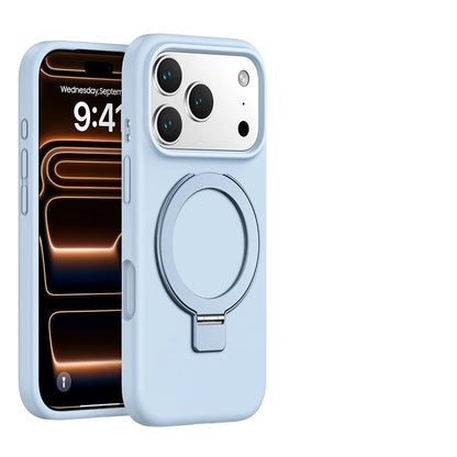 Magnetic Liquid Silicone Stand Case for iPhone 17 16 15 14 13 12 Pro Max Plus