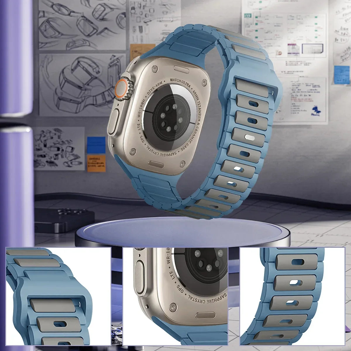 Soft Silicone Sport Band for Apple Watch 38–49mm – Ultra, Series 3–10