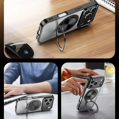 Matte Clear MagSafe Case for iPhone 17 Air 16E 16 15 14 13 12 Pro Max with 360° Stand