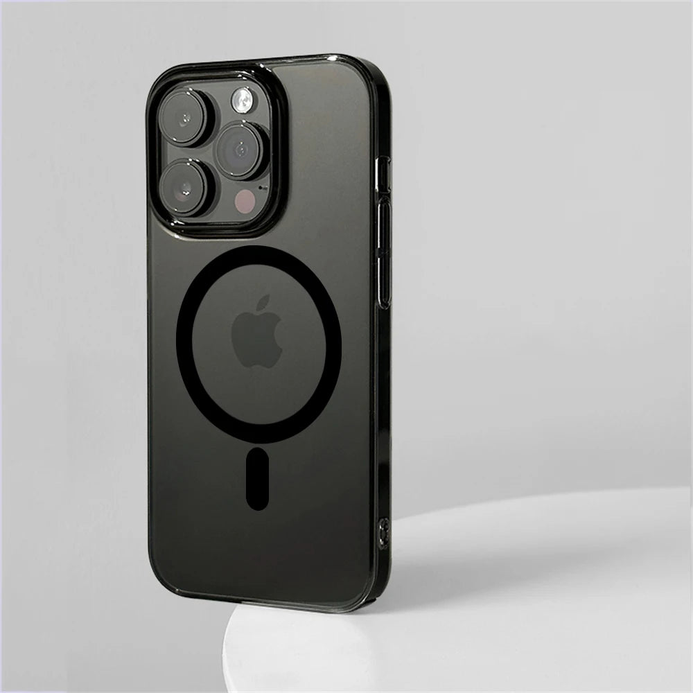 Ultra Thin Clear Magnetic Case for iPhone 16 15 14 13 12 Pro Max Plus HD PC