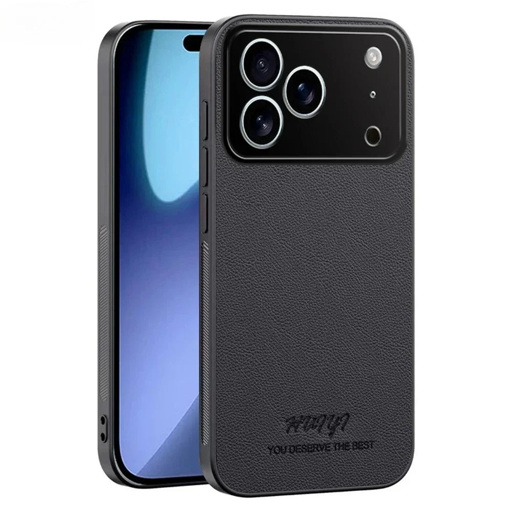 Business Leather Case for iPhone 17–11 | Anti-Fingerprint Shockproof Cover