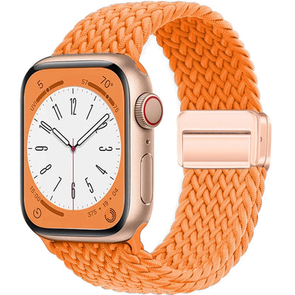 Braided Strap for Apple Watch Ultra 2 & Series 9–3, Magnetic Buckle Band 49–38mm