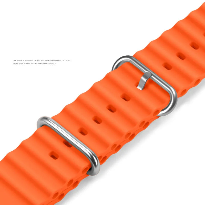 Ocean Silicone Sport Band for Apple Watch 3–Ultra 2, 40–49mm Series 10–4 Adjustable Strap