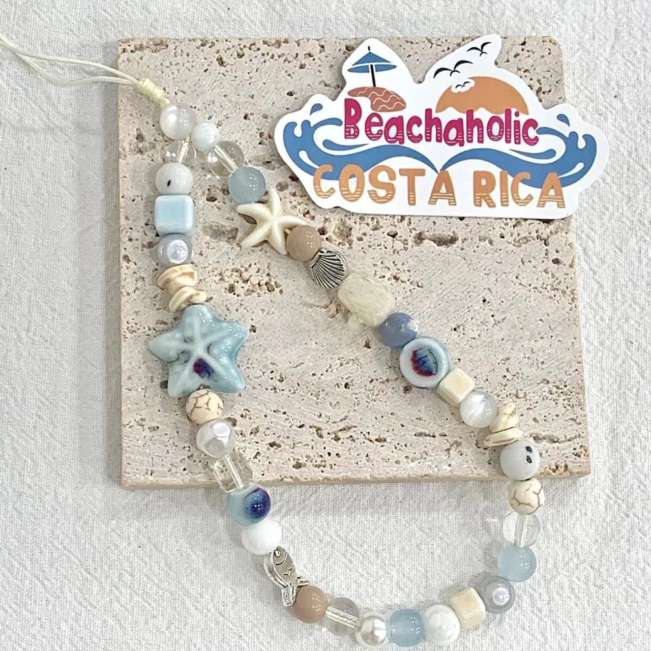 Sea Breeze Star Phone Lanyard for iPhone & Samsung, Anti-Lost Bracelet & Keychain