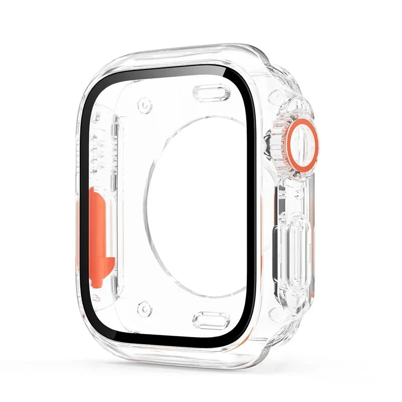Tempered Glass + Cover for Apple Watch 46/45/44/42/41/40mm Screen Protector Case