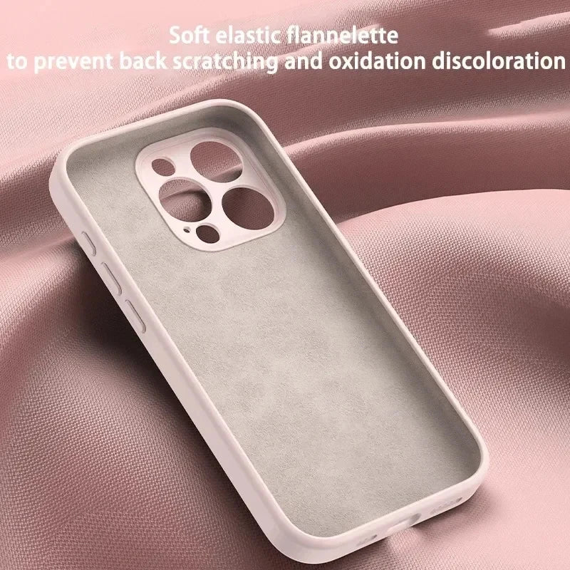 Liquid Silicone Magnetic Ring Holder Case for iPhone 15–16 Pro Max/Plus