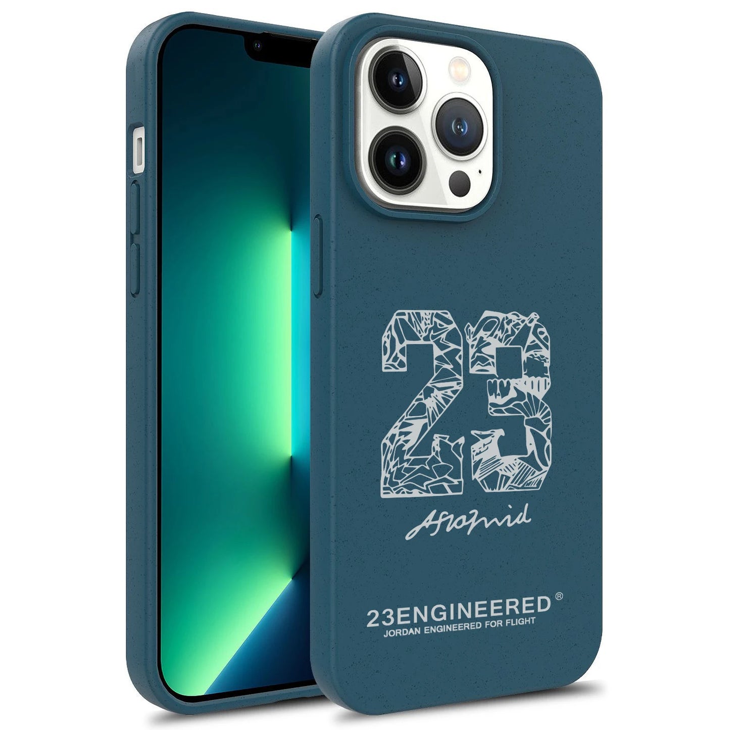 Wheat Degrade Silicone Case for iPhone 14–15 Pro Mini – Sports Number 23 Design