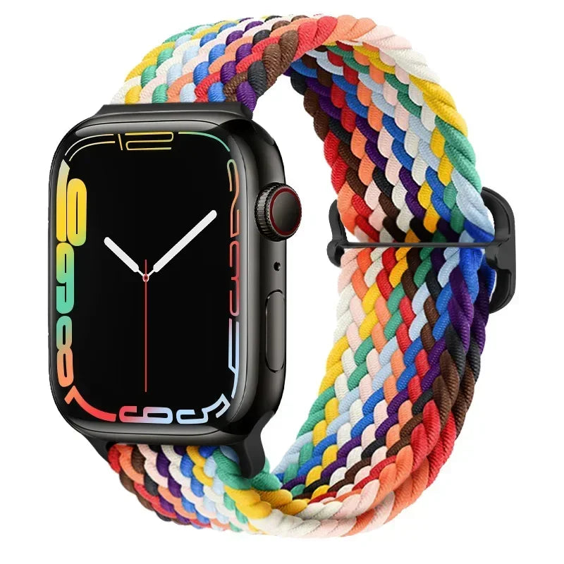 Braided Nylon Strap for Apple Watch Ultra 2/Series 10–4 Adjustable Band