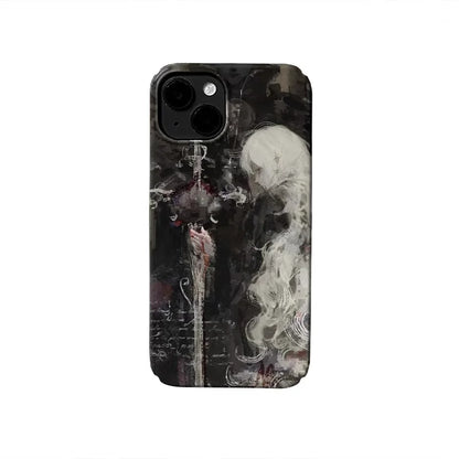 Chic Medieval Art Painting Witch & Sword Back Cover for iPhone 16–11 Pro Max