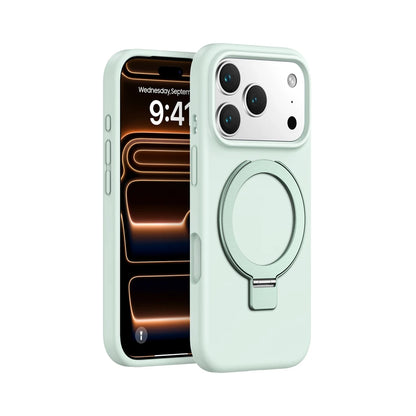 Magnetic Liquid Silicone Stand Case for iPhone 17 16 15 14 13 12 Pro Max Plus