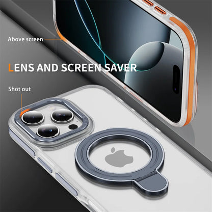 Clear Magnetic Stand Case for iPhone 17 16 15 14 13 12 11 Pro Max