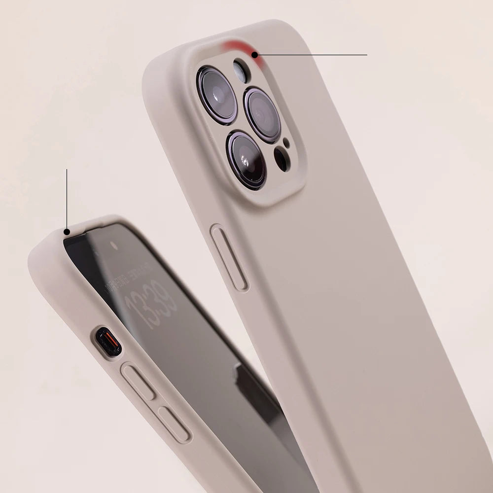 Square Liquid Silicone Case for iPhone 12 13 Pro Max Plus Colorful Soft