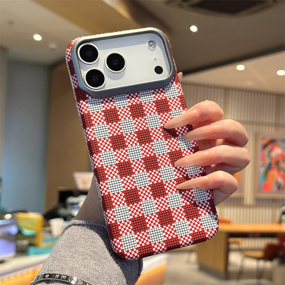 Colorful Carbon Fiber Matte Case for iPhone 14 Plus 13 12 Pro Max Slim Cover