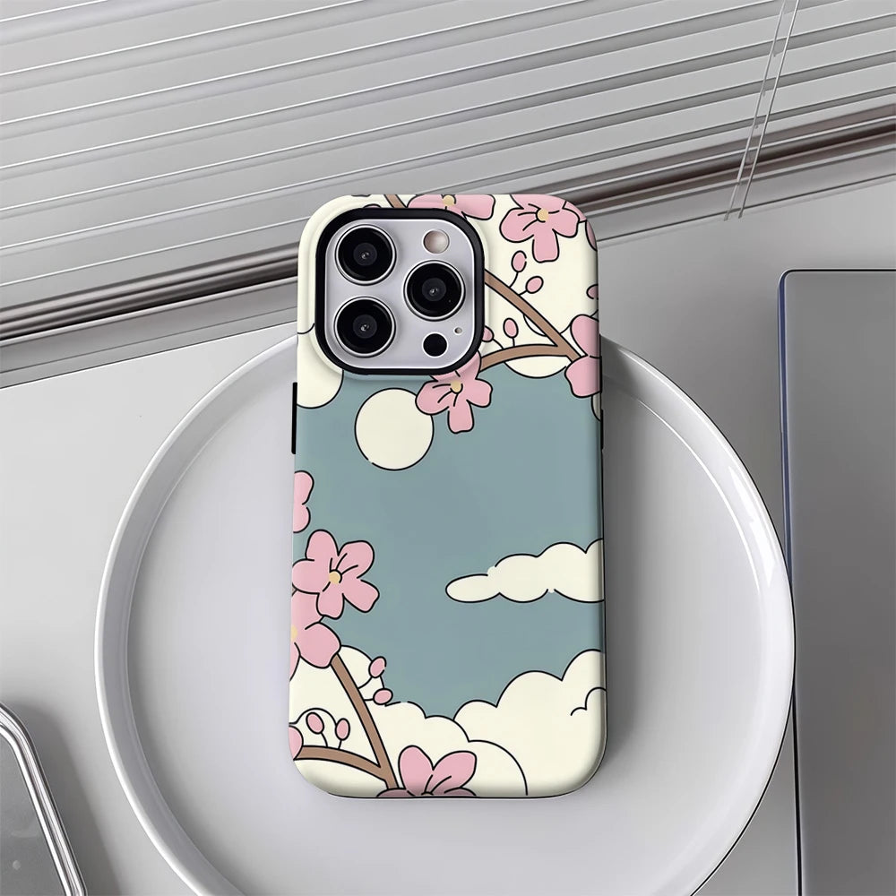 Cherry Blossom Sky Case for iPhone 17 16 15 14 13 12 Pro Max Plus