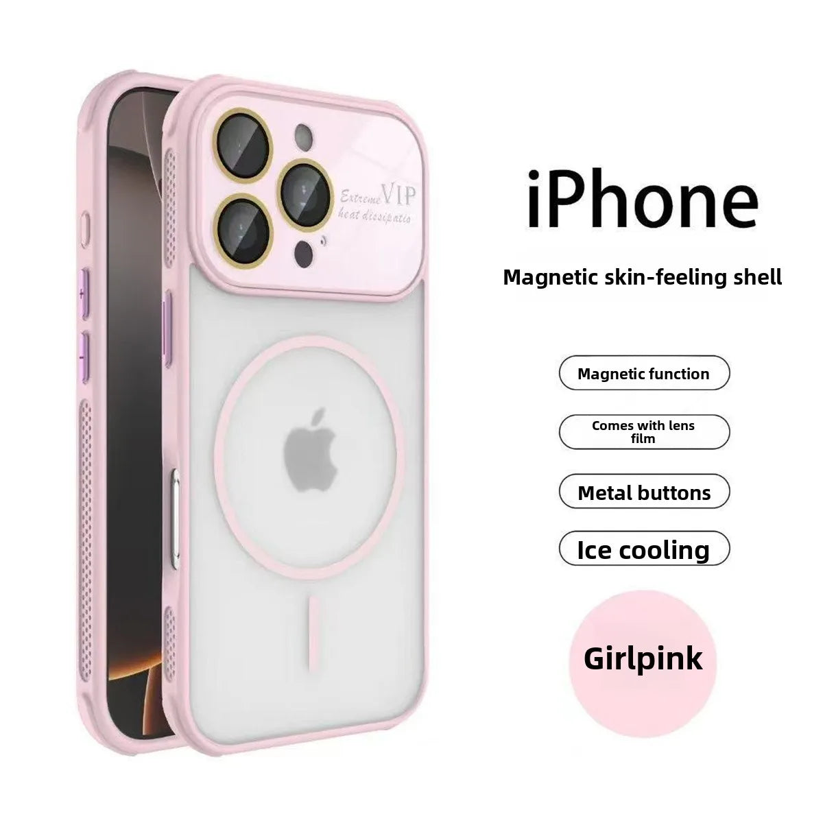 Shockproof Magnetic Case with Full Lens Protection – For iPhone 16–17 Air Pro Max