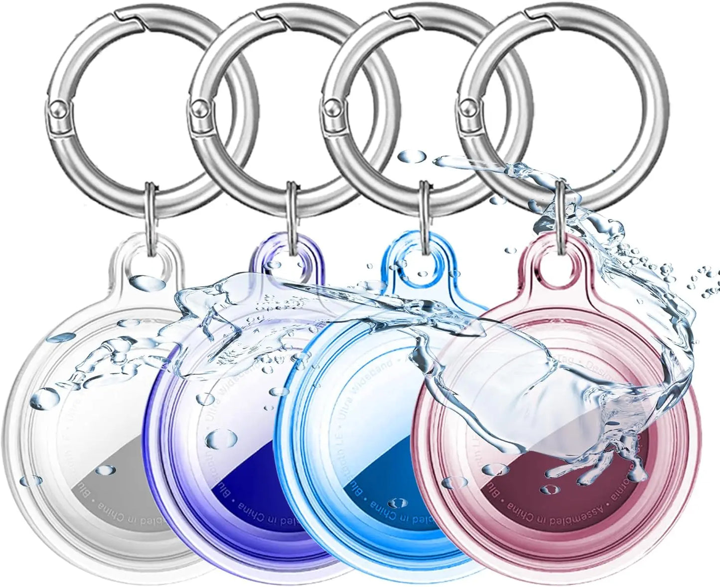 4/8/6  Pack Waterproof AirTag Keychain Case for Pet Collars & Key Rings