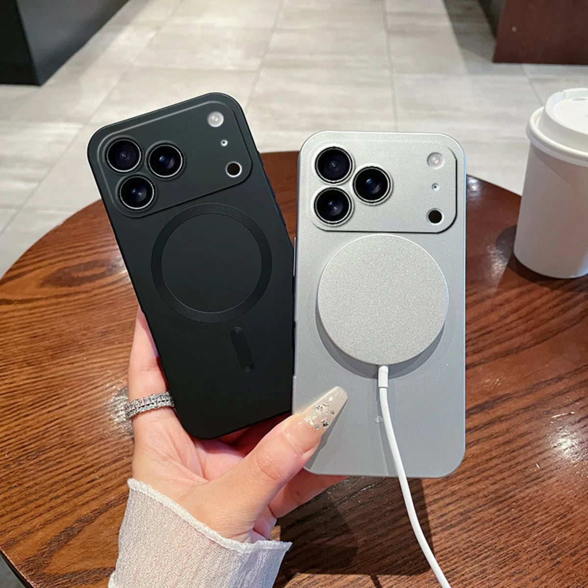 Metallic Paint MagSafe Soft Case for iPhone 17 Air 16E 15 Plus Pro Max Cover