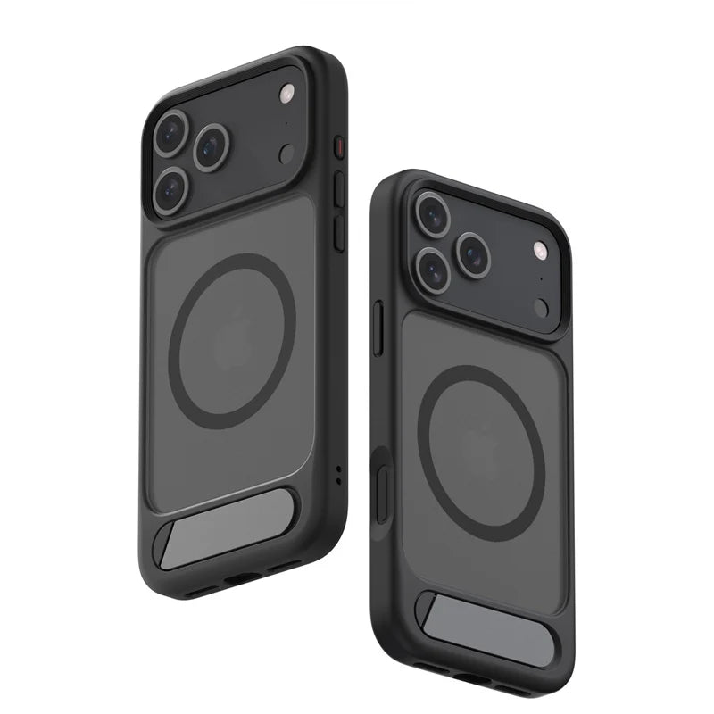 Invisible Folding Kickstand MagSafe Case for iPhone 14–17 Pro & 15–16 Pro Max