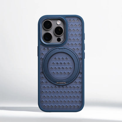 Shockproof magnetic case with 360° rotating ring and heat dissipation for iPhone 13–17.