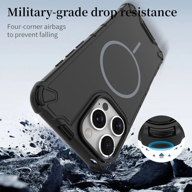 Luxury MagSafe Military-Grade Phone Case for iPhone 16 15 14 Pro Max