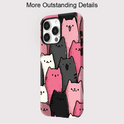 Lovely Cats MagSafe Case for iPhone 16–12 | Hard Acrylic Magnetic Cover