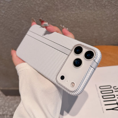 Carbon Fiber Stripe Hard PC Case for iPhone 14 13 12 Pro Max Plus