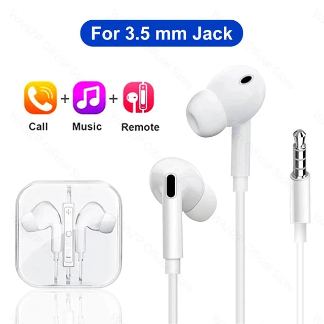 3.5mm Wired Stereo Earbuds Compatible with iPhone, iPad, Laptops & More