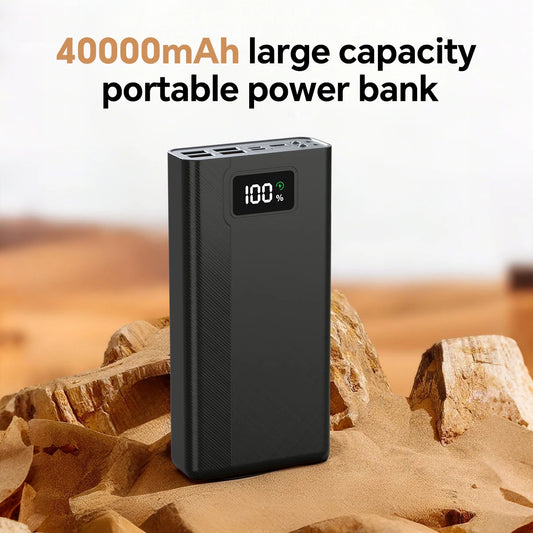 40000mAh Large Capacity Power Bank with LED Display, 4 Outputs & 3 Inputs