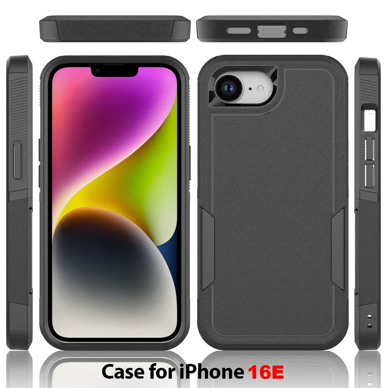 Shockproof Armor Case for iPhone 16e – 360° PC+TPU Protective Cover