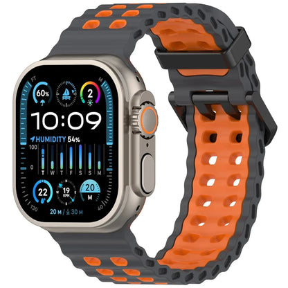 Ocean Silicone Strap for Apple Watch Ultra 3/2 & Series 11–6 SE Band