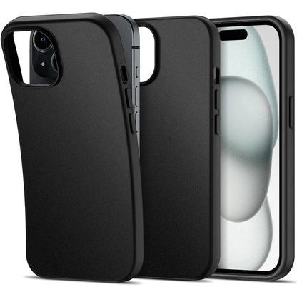 Matte Silicone Soft TPU Case for iPhone 16–7 Series, Luxury Solid Black Cover