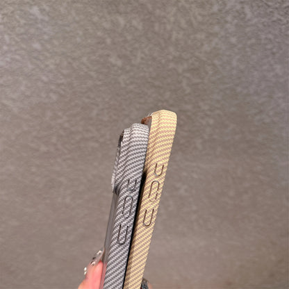 Carbon Fiber Stripe Hard PC Case for iPhone 14 13 12 Pro Max Plus