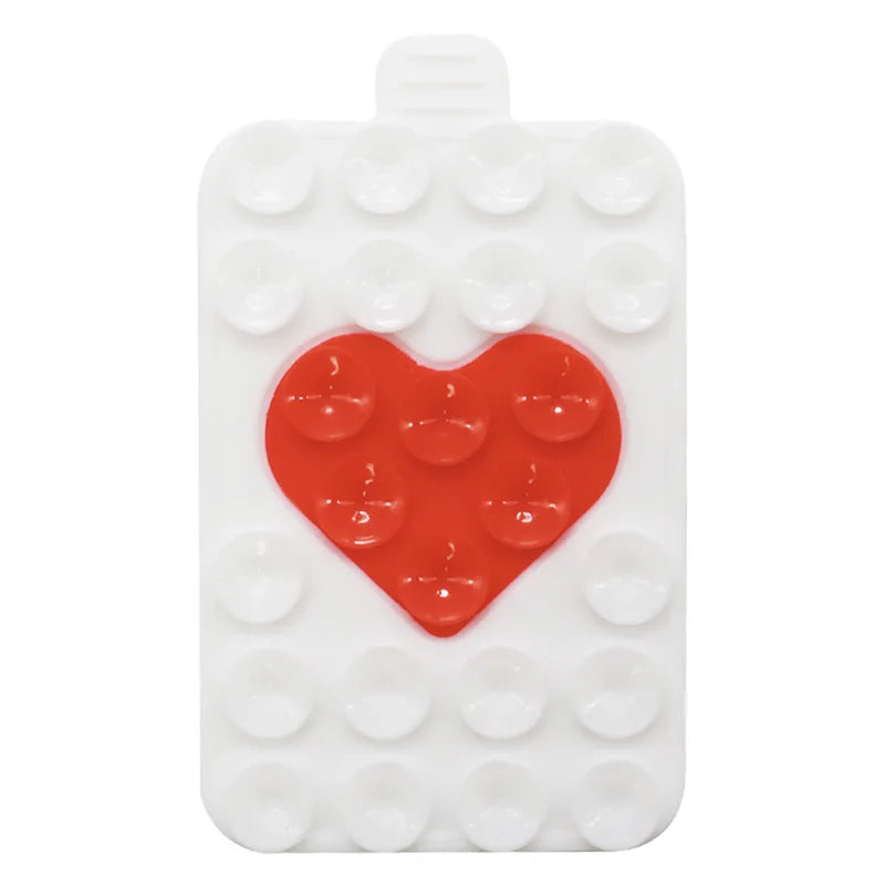 Heart-Shaped Double-Sided Silicone Suction Phone Holder Grip Mount