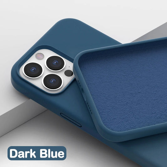 Liquid Silicone Soft Case for iPhone 12 13 Mini Pro Max Cover