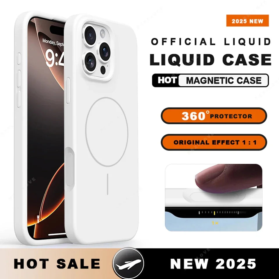 MagSafe Liquid Silicone Case with Lanyard for iPhone 11–13 Series