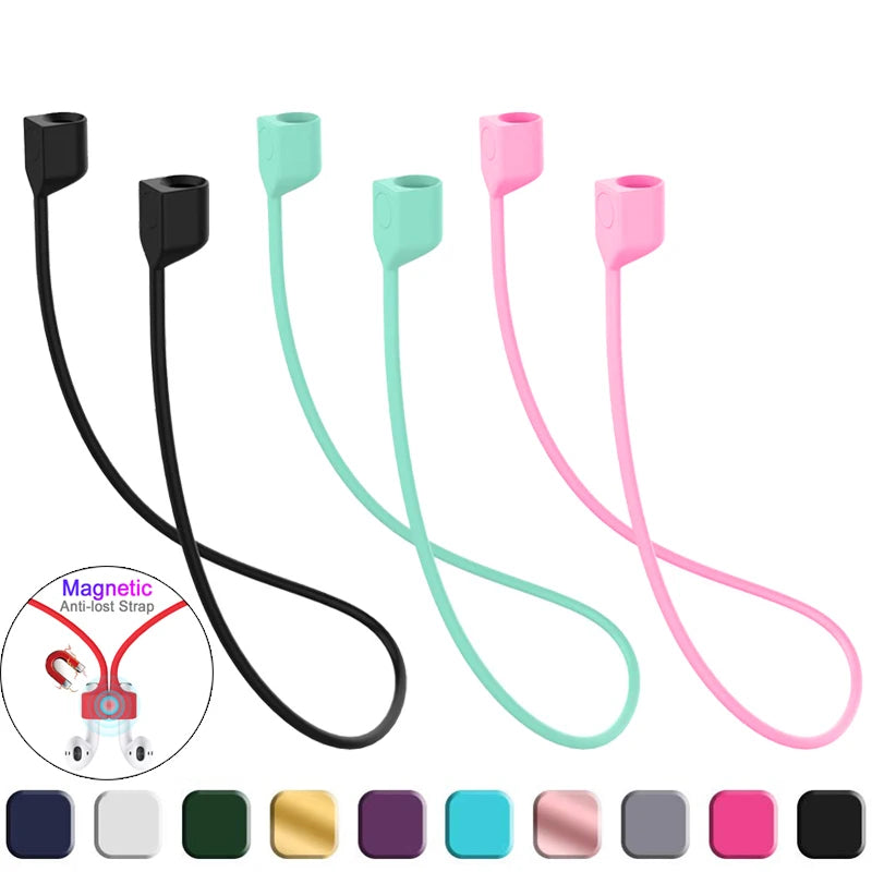 Soft Silicone Magnetic Anti-Lost Strap for AirPods Pro 1 2 3 Earphones
