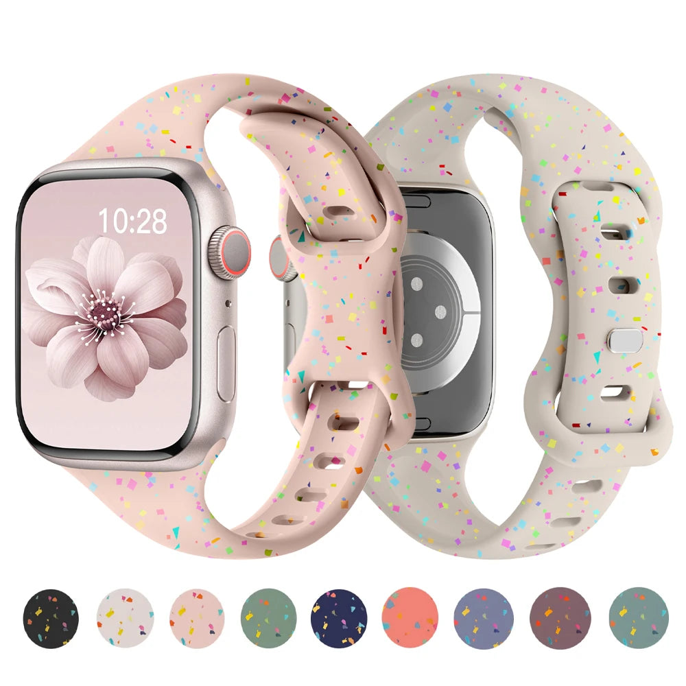 Slim Silicone Band for Apple Watch 49/45/44/42/41/40/38mm Series 10–2 SE