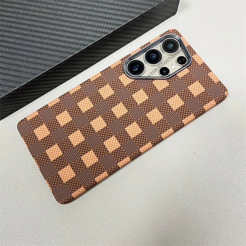 Luxury Carbon Fiber MagSafe Case for Samsung Galaxy S25/S24 Ultra Plus – Hard Cover
