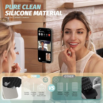 Heart-Shaped Double-Sided Silicone Suction Phone Holder Grip Mount