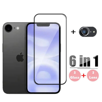 6-in-1 Screen & Camera Lens Protector Set for iPhone 16e SE4 SE 2025