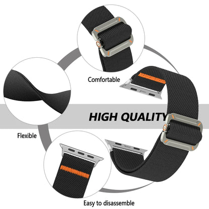 Elastic Nylon Strap for Apple Watch Ultra 2 & Series 10–5 SE Band